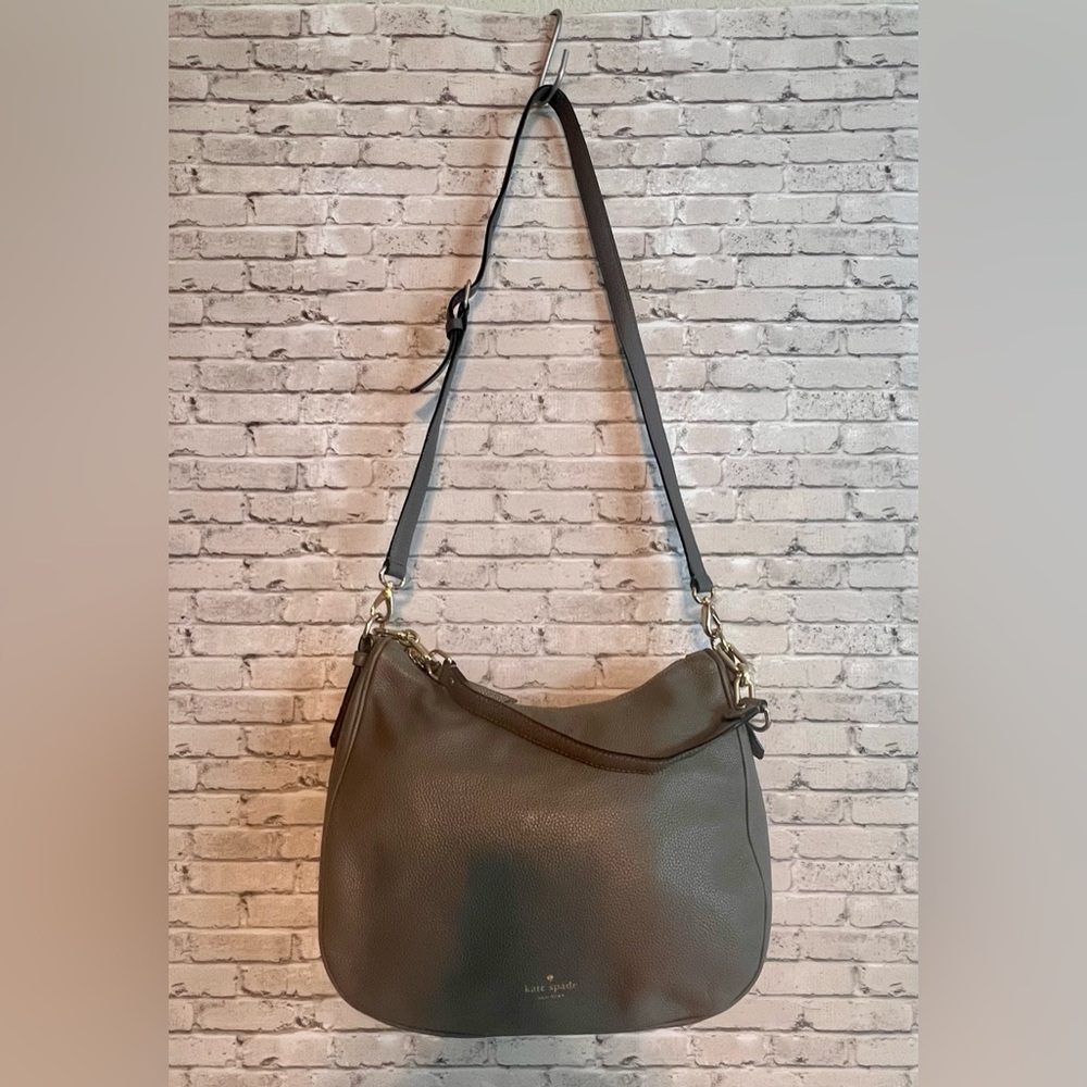 Kate Spade Gray Shoulder Bag with Adjustable Strap